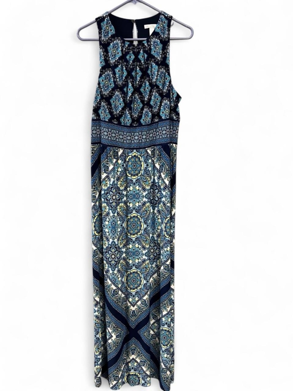 London Times Geometric Boho Sleeveless Maxi Dress Size 14